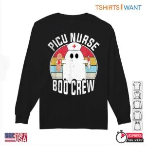 Nursing Halloween Shirts: PICU Nurse Boo Crew Ghost Retro Halloween Costume 6 Nursing Halloween Shirts PICU Boo Crew Tee 3 1.jpg