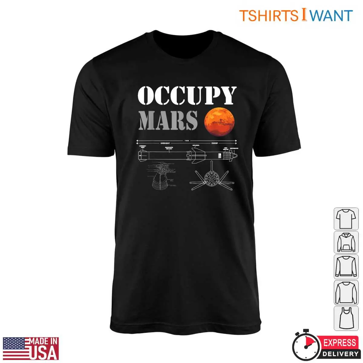 Occupy Mars Space Exploration Elon Musk Inspired Graphic T Shirt 1 1.jpg