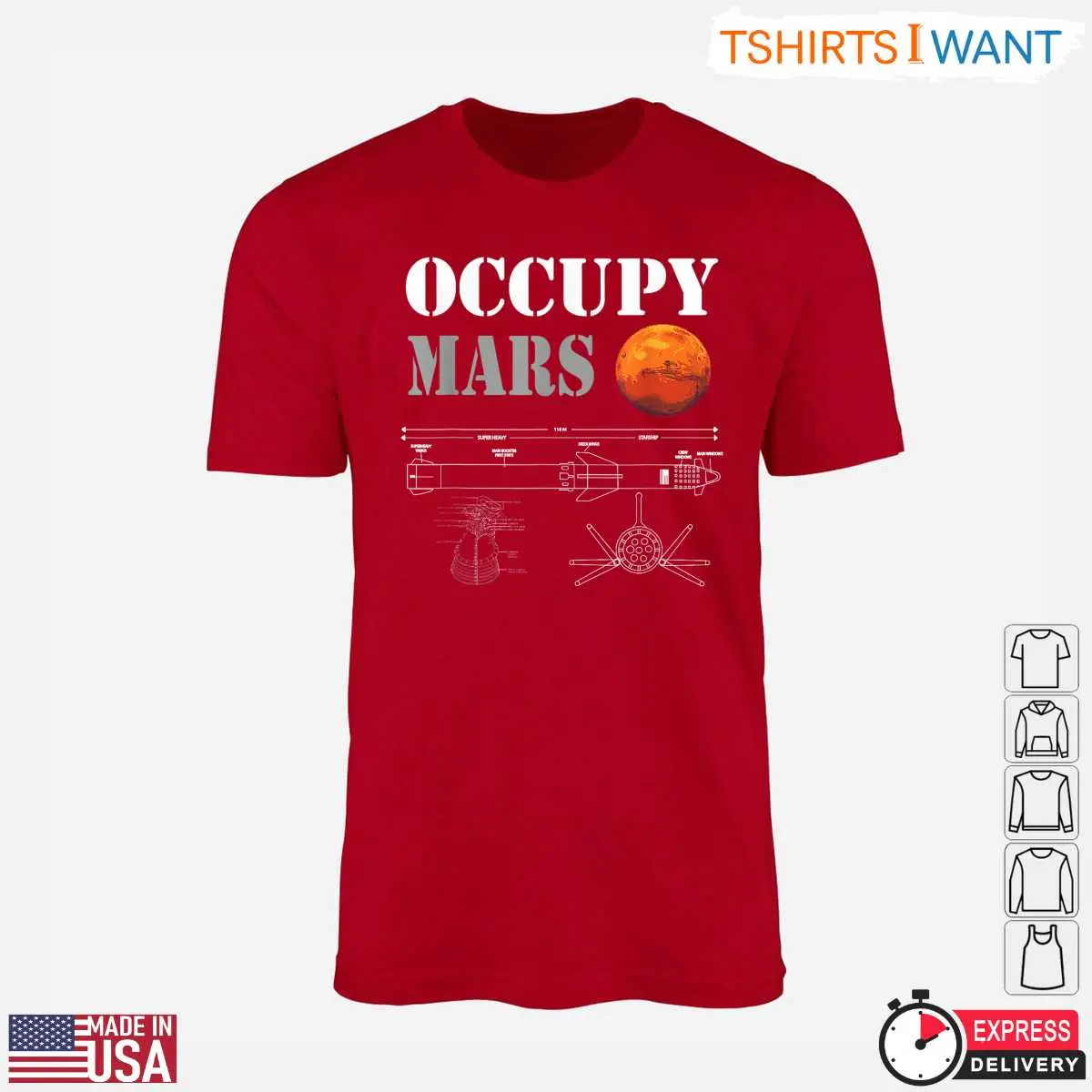 Occupy Mars Space Exploration Elon Musk Inspired Graphic T Shirt 4 1.jpg