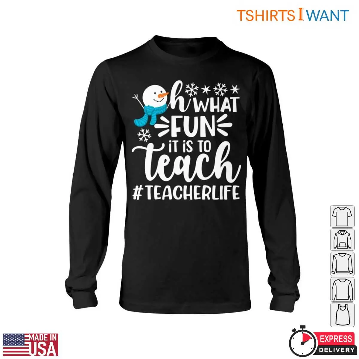 Oh What FUN it is to Teach Snowman Teacher T Shirt 5 1.jpg