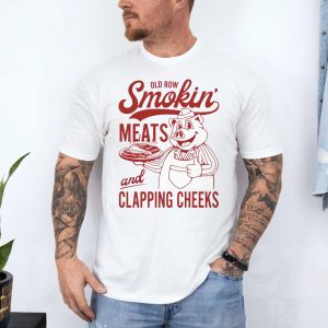 Old Row Smokin Meats T shirt E28093 Funny BBQ Pig Graphic Tee 4.jpg