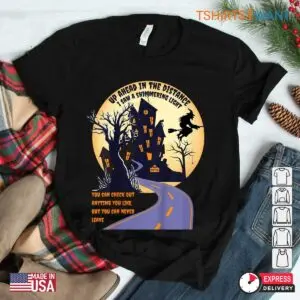 On A Dark Desert Highway Halloween Shirt: Witch Riding Broom Dark Desert Highway Moon Halloween Tee 7 On A Dark Desert Highway Halloween Witch Broom Moon Tee 3 1.jpg