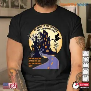On A Dark Desert Highway Halloween Shirt: Witch Riding Broom Dark Desert Highway Moon Halloween Tee 8 On A Dark Desert Highway Halloween Witch Broom Moon Tee 4 1.jpg
