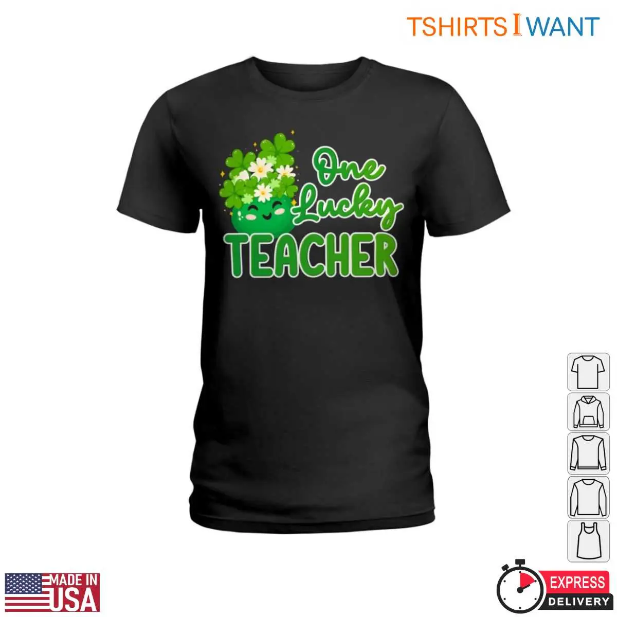 One Lucky Teacher T Shirt St. Patricks Day Teacher Shirt with Clover and Flowers 3 1.jpg