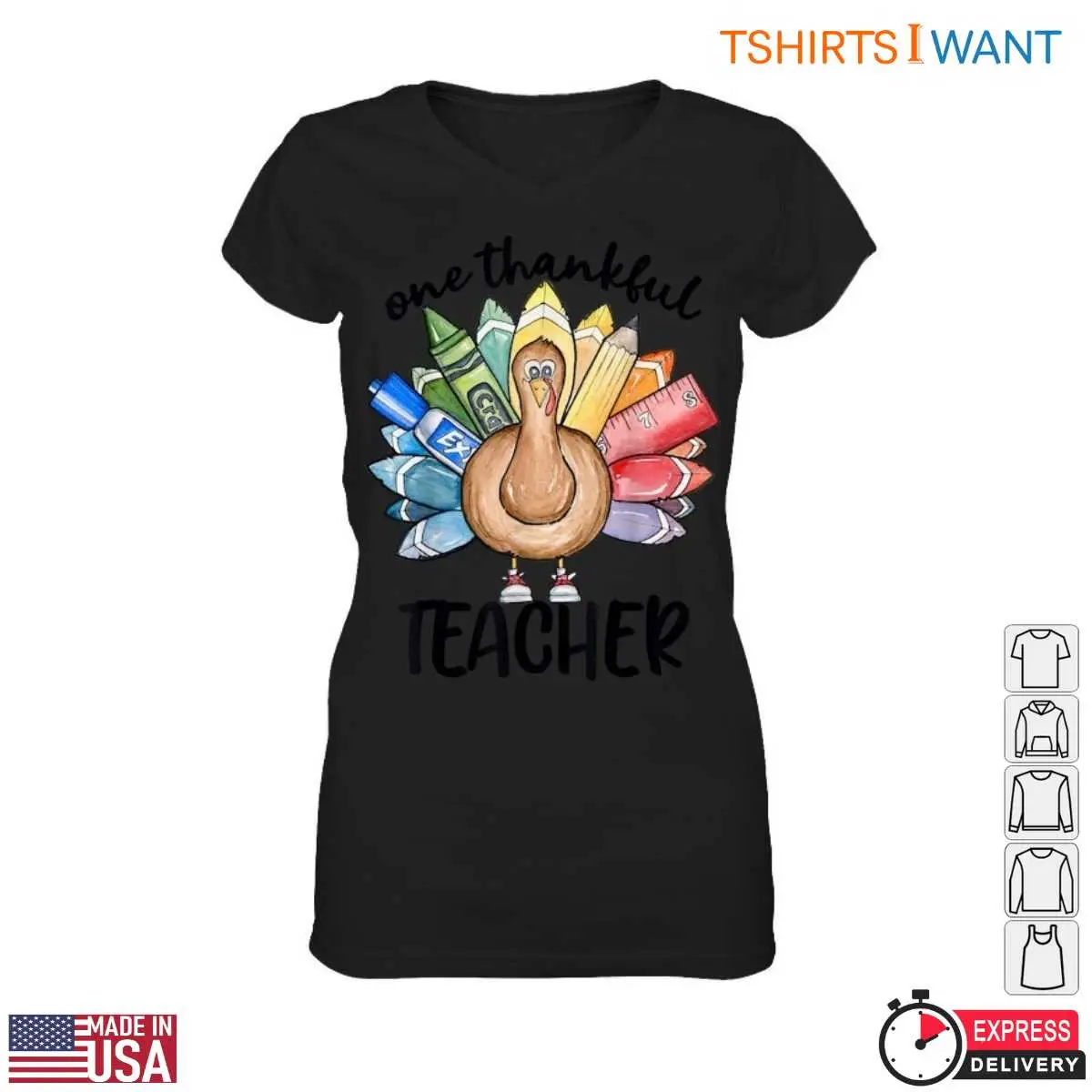 One Thankful Teacher T Shirt Thanksgiving Teacher Appreciation 2 1.jpg