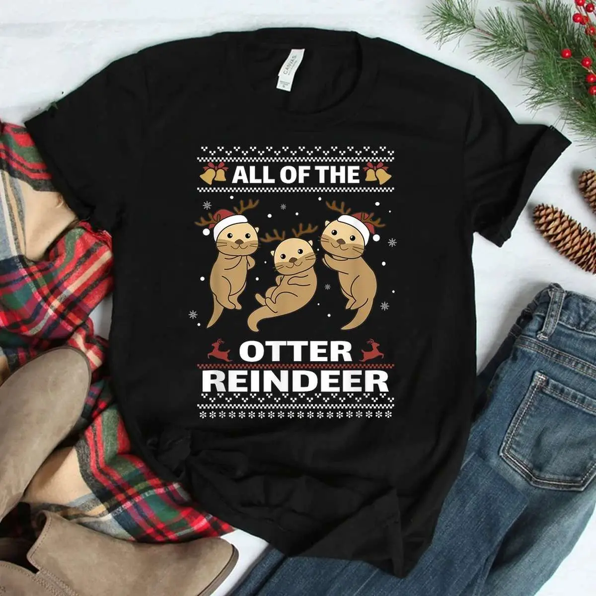 Otter Christmas Shirt Sweet Reindeer Design 3 1.jpg