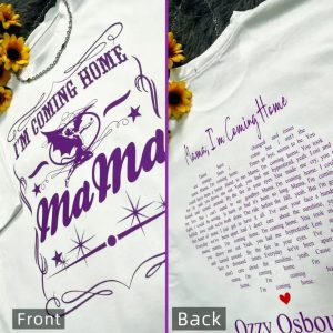 Ozzy Osbourne Mama I'm Coming Home Lyric Tee – Horror Goodbye Shirt 2