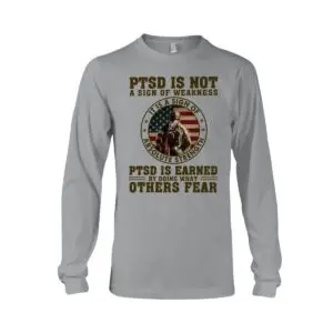 PTSD Awareness Shirts - Courageous Tees Defying Fear Tee 8 PTSD Awareness Strength Not Weakness Military Tee Shirts Gift For Veterans 3