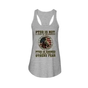 PTSD Awareness Shirts - Courageous Tees Defying Fear Tee 9 PTSD Awareness Strength Not Weakness Military Tee Shirts Gift For Veterans 4