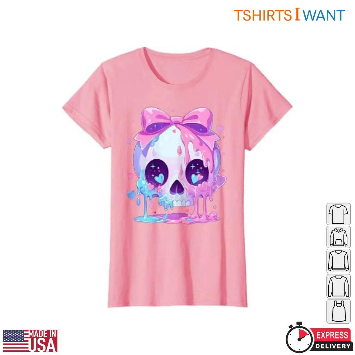Pastel Goth Skull Bow Drip T Shirt 3 1.jpg