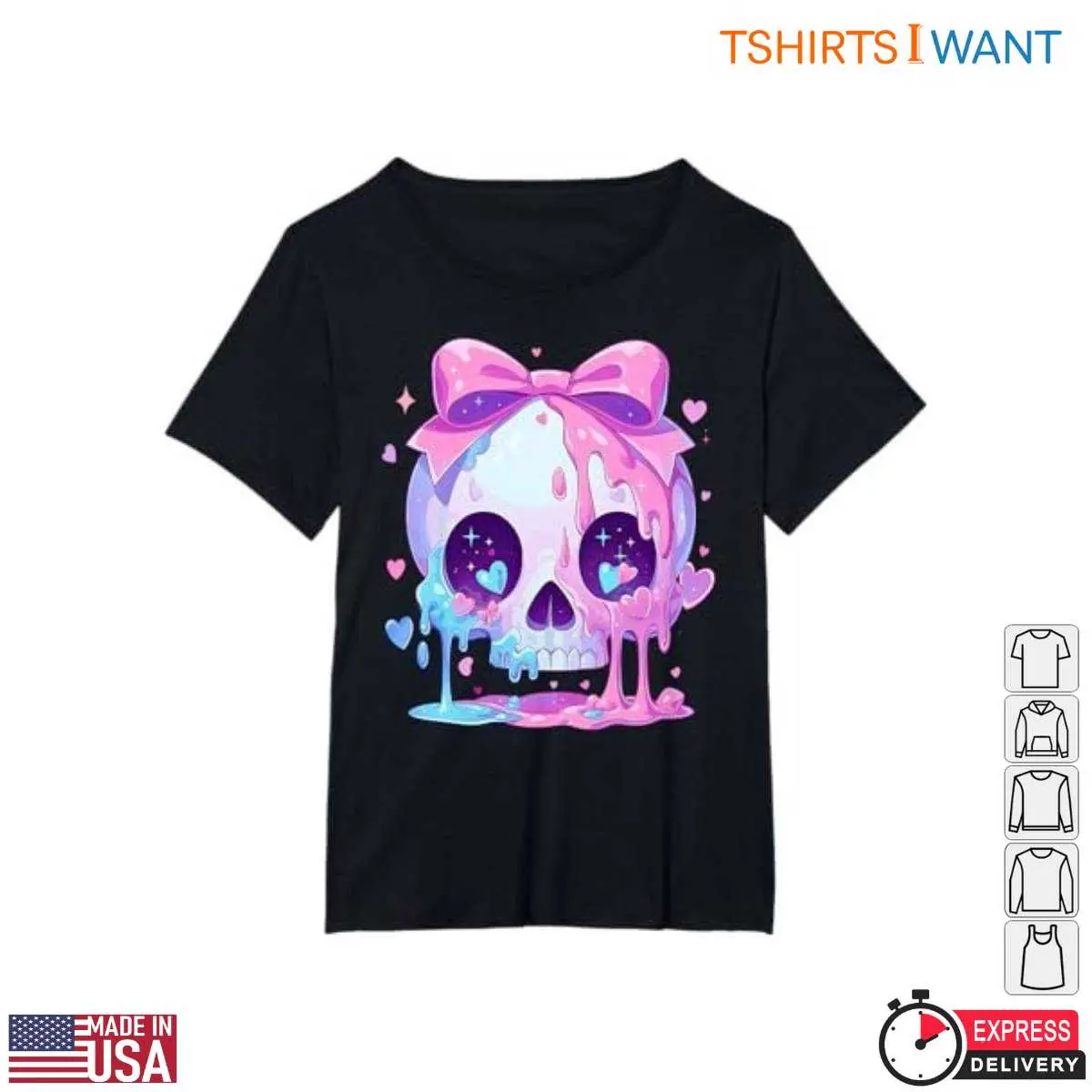 Pastel Goth Skull Bow Drip T Shirt 5 1.jpg
