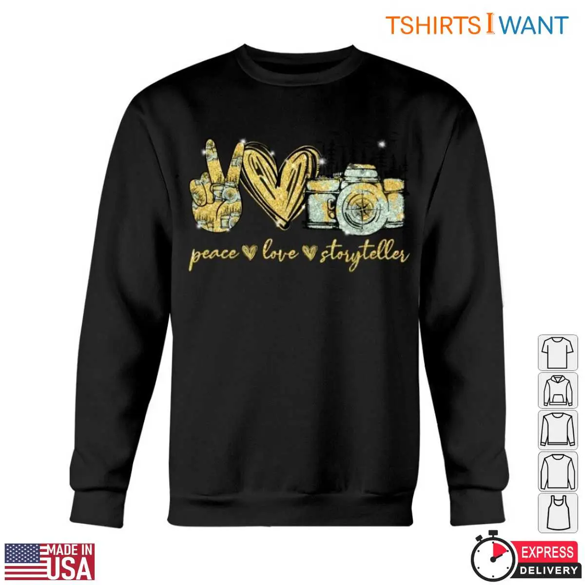 Peace Love Photography Artistic Camera Storyteller T Shirt 5 1.jpg