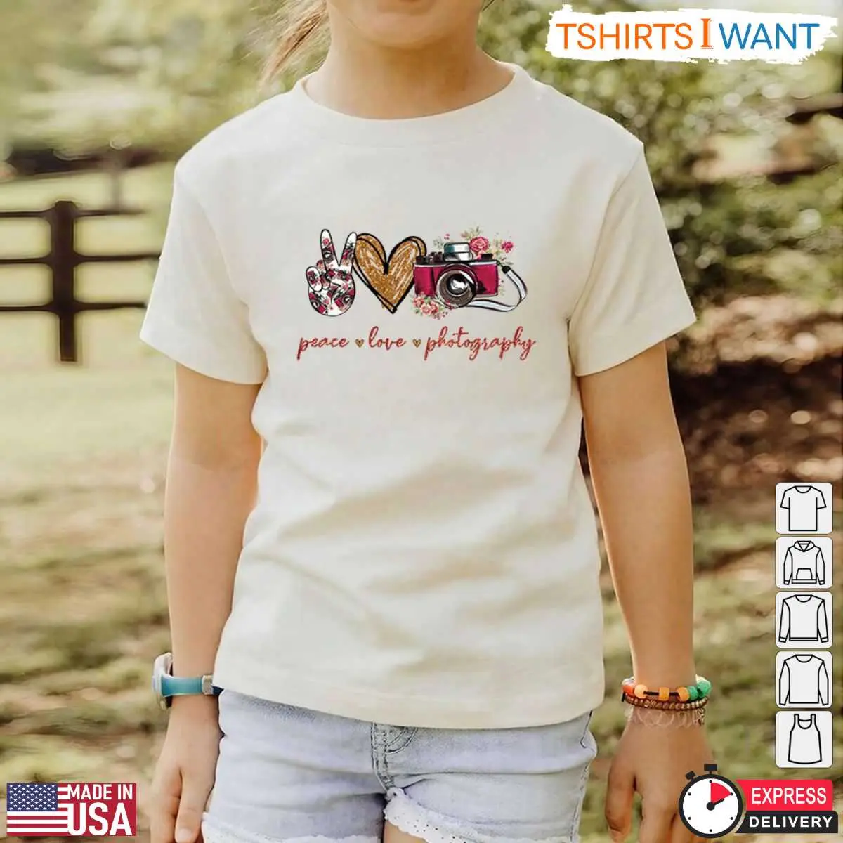Peace Love Photography Shirt Floral Camera Design for Photography Lovers 4 1.jpg