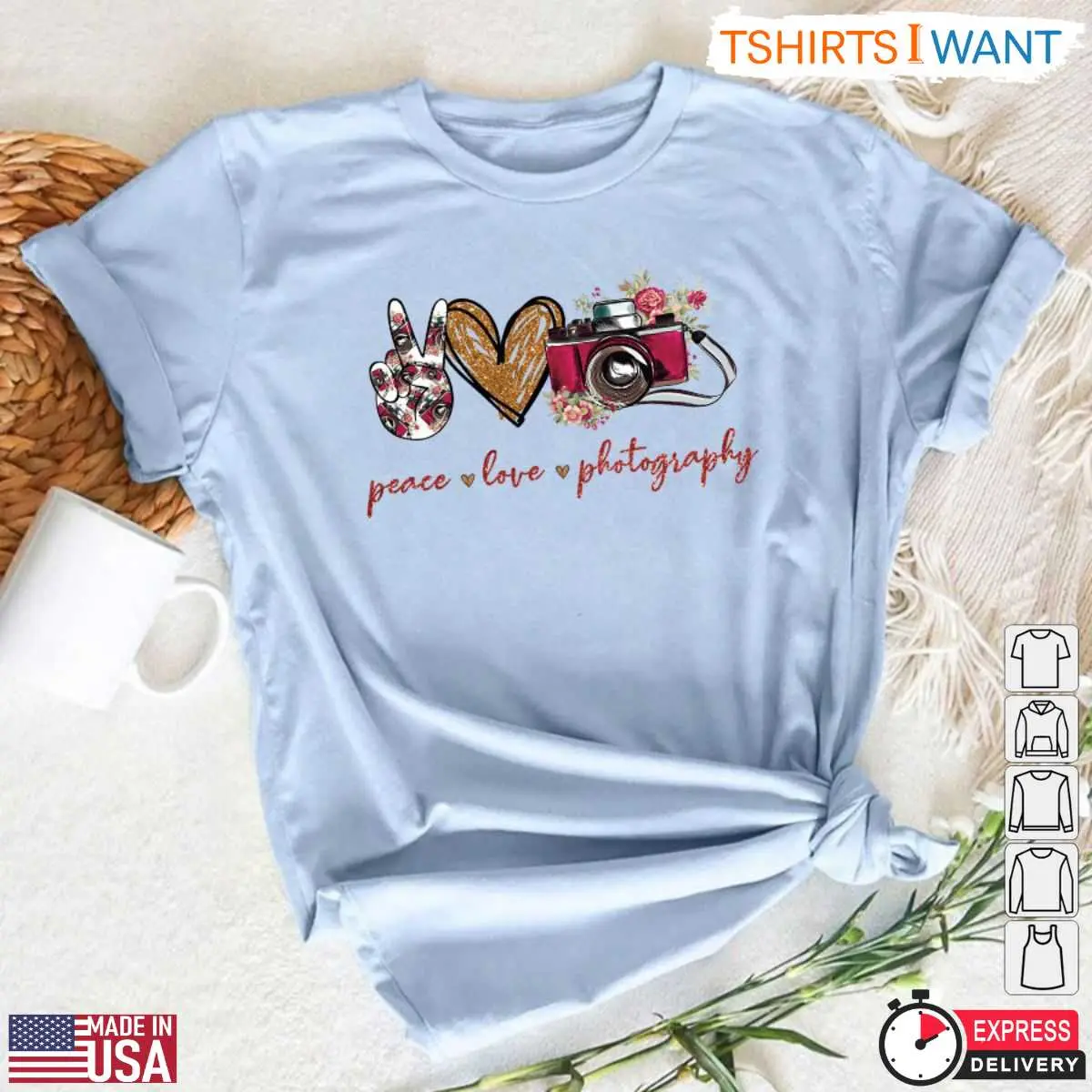 Peace Love Photography Shirt Floral Camera Design for Photography Lovers 6 1.jpg