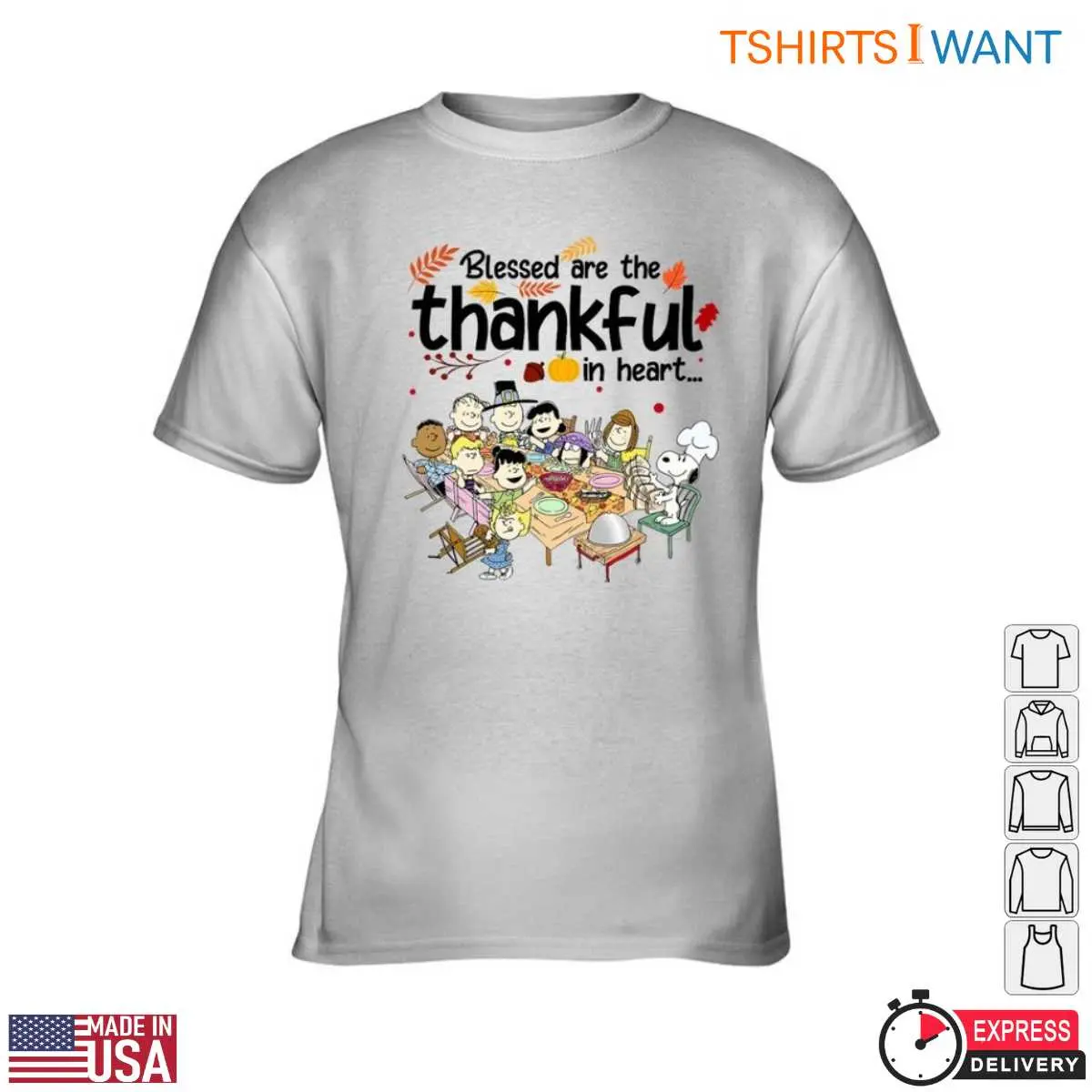 Peanut Characters T Shirt Blessed Thankful Graphic 1 1.jpg