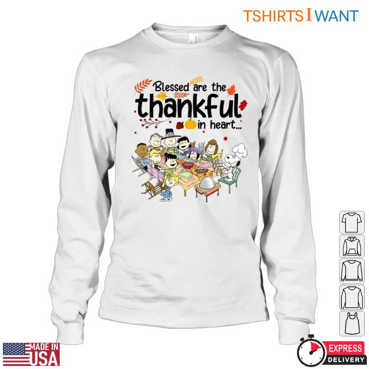 Peanut Characters T Shirt Blessed Thankful Graphic 4 1.jpg
