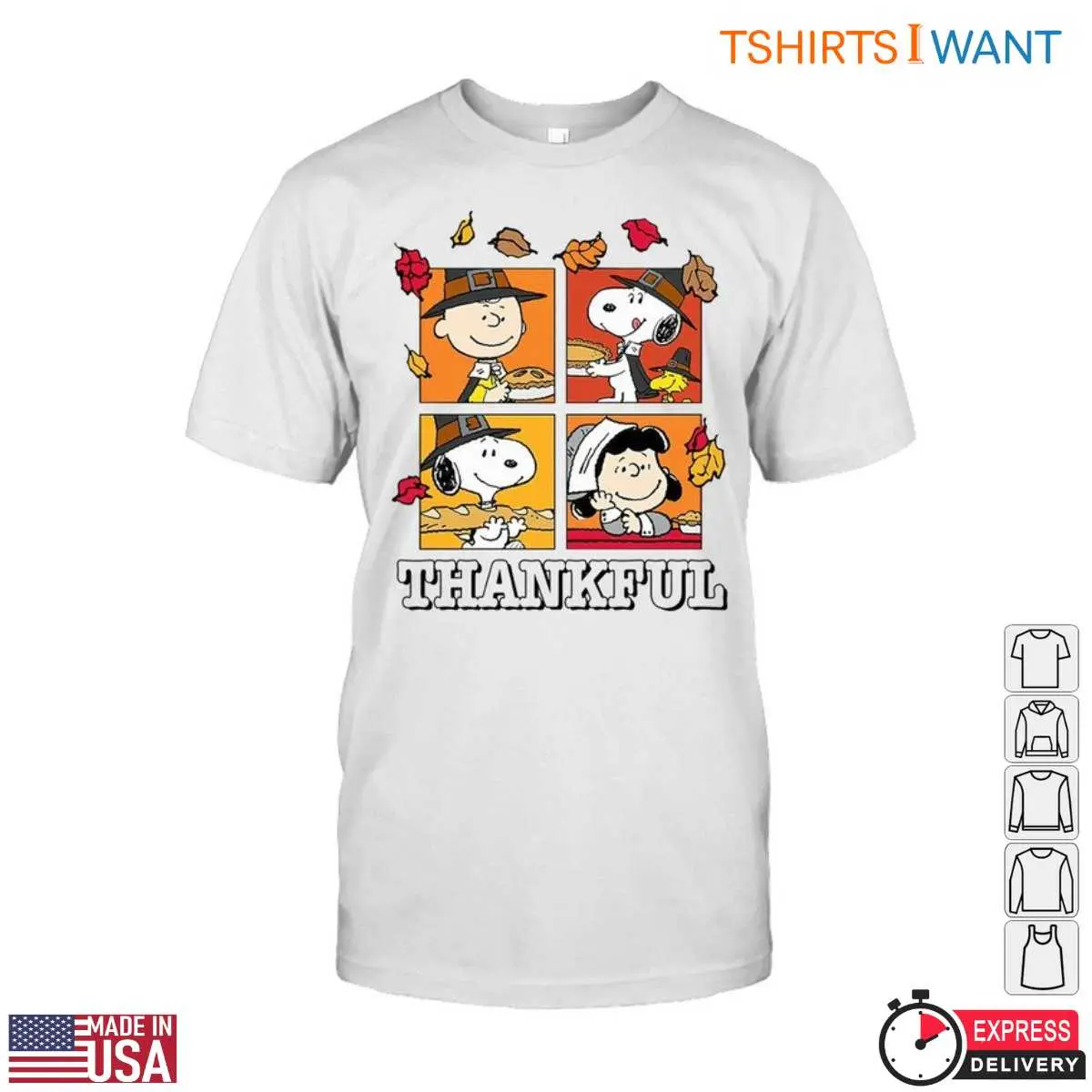 Peanuts Characters Thanksgiving T Shirt Festive Friends Apparel 1 1.jpg