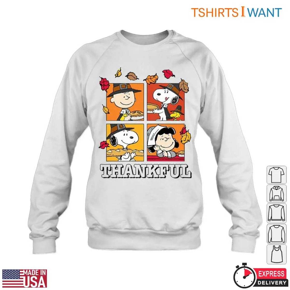 Peanuts Characters Thanksgiving T Shirt Festive Friends Apparel 4 1.jpg