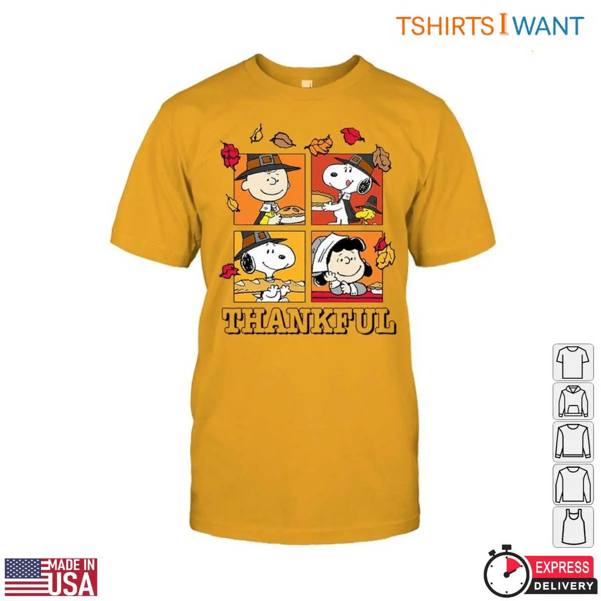 Peanuts Characters Thanksgiving T Shirt Festive Friends Apparel 6 1.jpg
