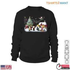 Peanuts Christmas T-Shirt - Festive Holiday Scene with Characters 8 Peanuts Christmas Character Holiday T Shirt 3 1.jpg