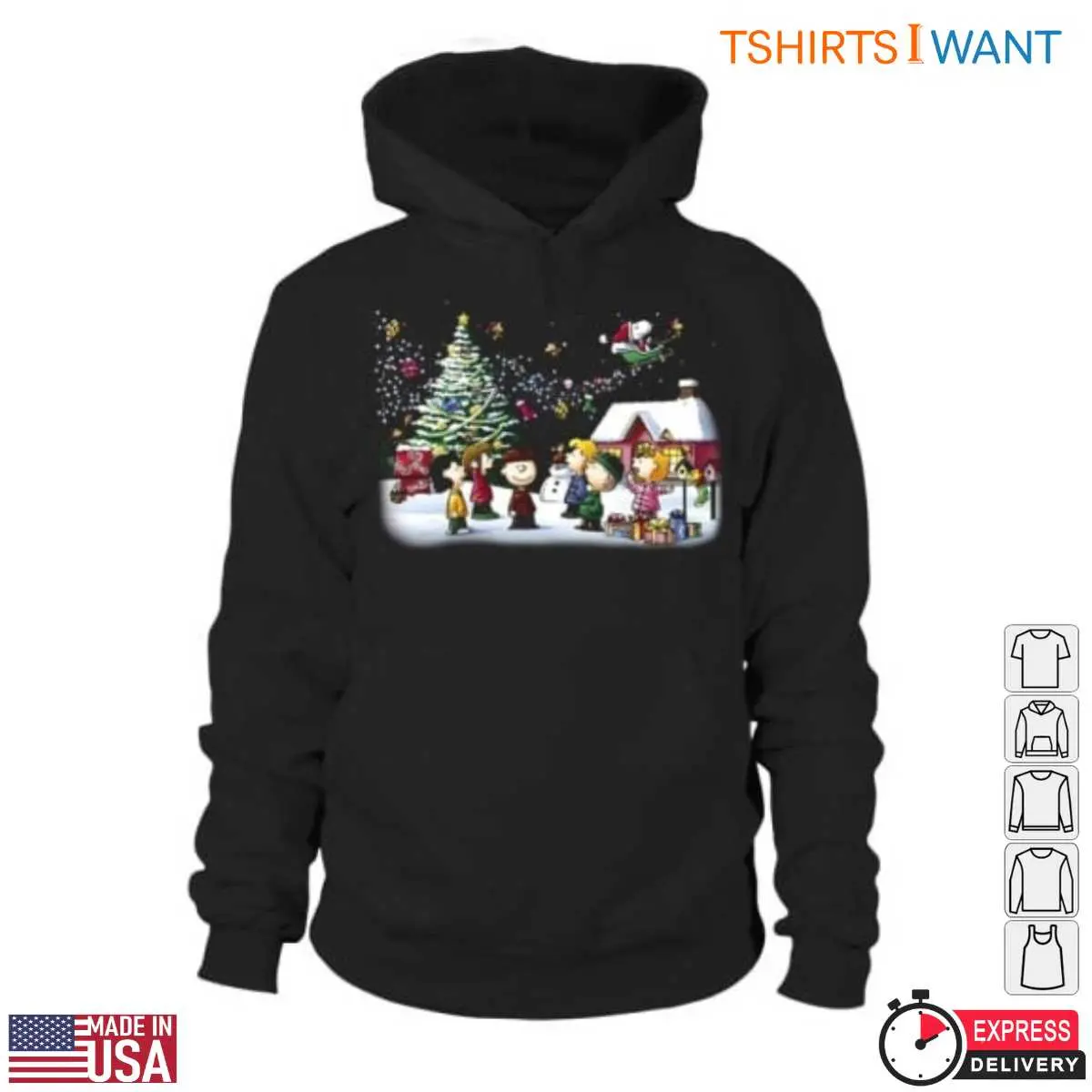 Peanuts Christmas T-Shirt - Festive Holiday Scene with Characters 4 Peanuts Christmas Character Holiday T Shirt 4 1.jpg