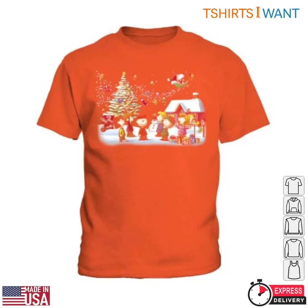 Peanuts Christmas T-Shirt - Festive Holiday Scene with Characters 6 Peanuts Christmas Character Holiday T Shirt 6 1.jpg