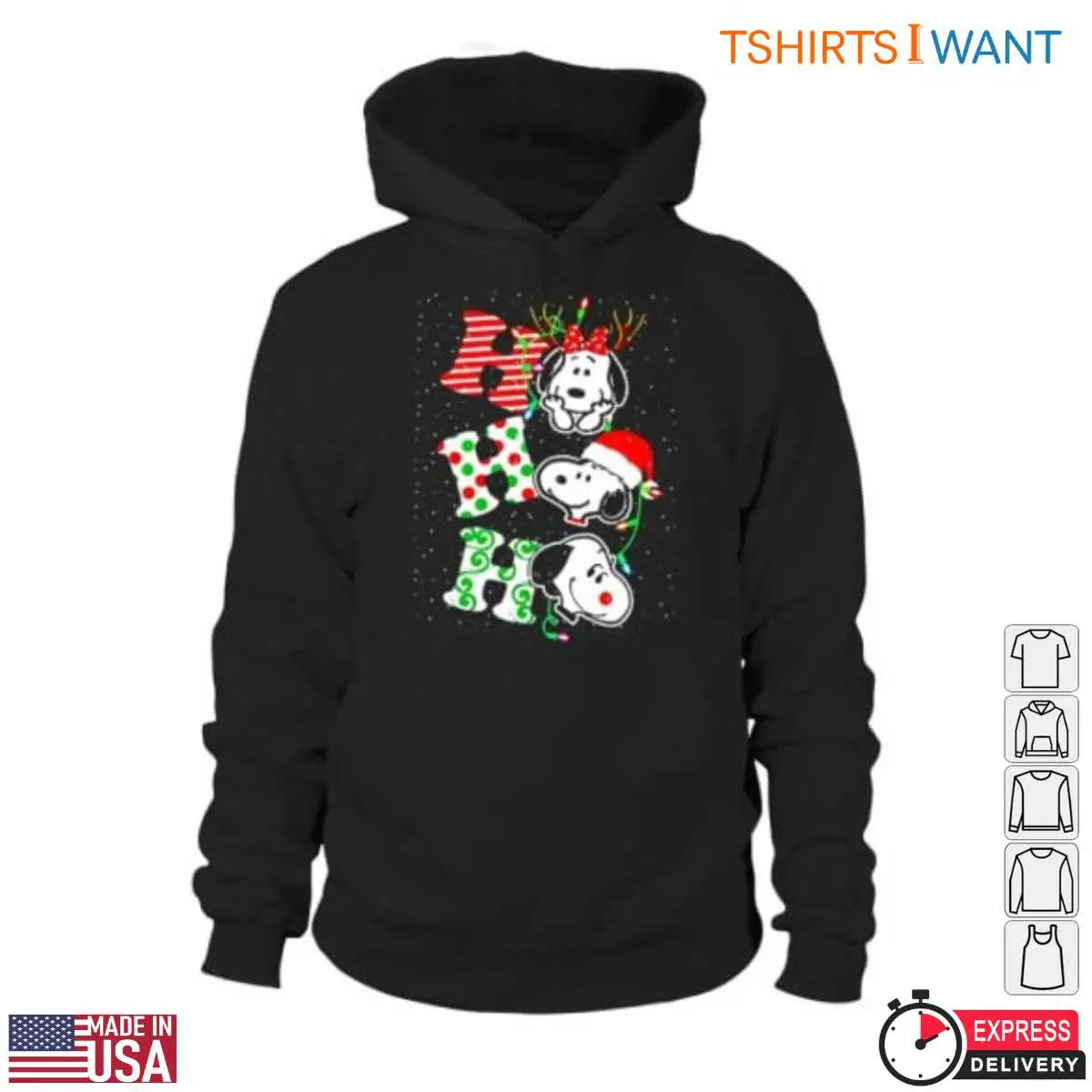 Peanuts Christmas Images T-shirt - Snoopy and Friends Holiday Decorations 13 Peanuts Christmas Images T-Shirt Detail