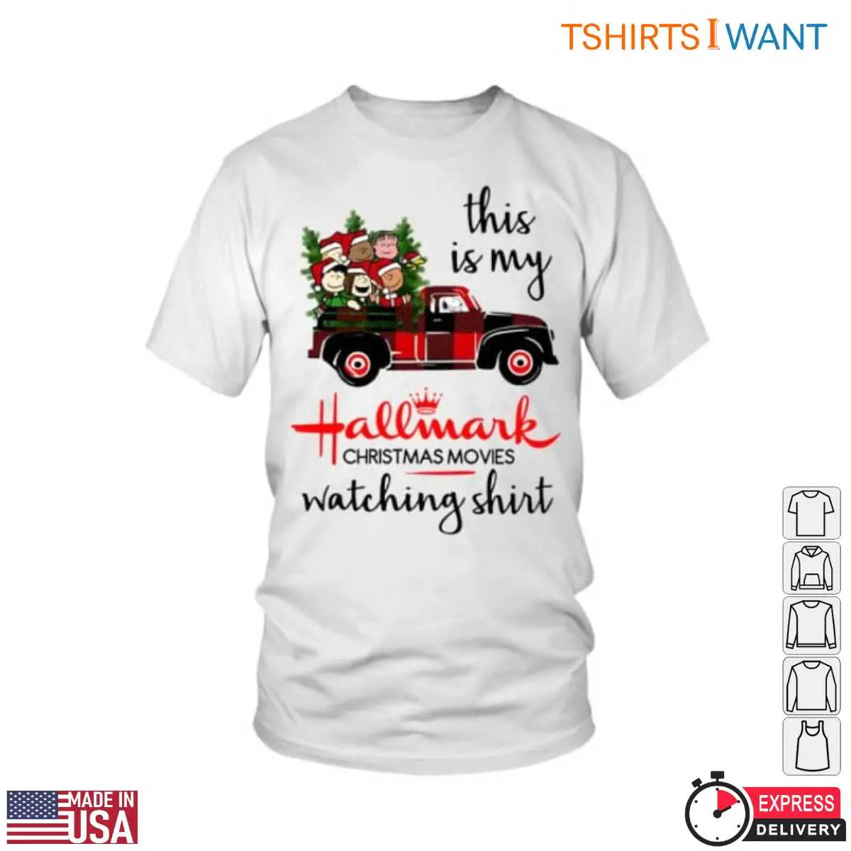 Peanuts Hallmark Christmas T-Shirt - Vintage Truck with Characters and Christmas Tree Design 1 Peanuts Hallmark Christmas T Shirt Vintage Design 1 1.jpg