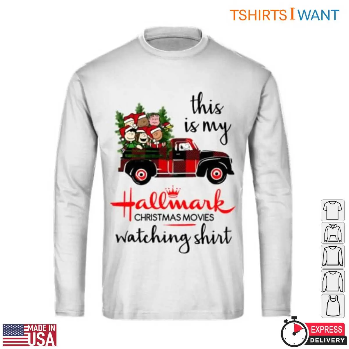 Peanuts Hallmark Christmas T-Shirt - Vintage Truck with Characters and Christmas Tree Design 3 Peanuts Hallmark Christmas T Shirt Vintage Design 3 1.jpg