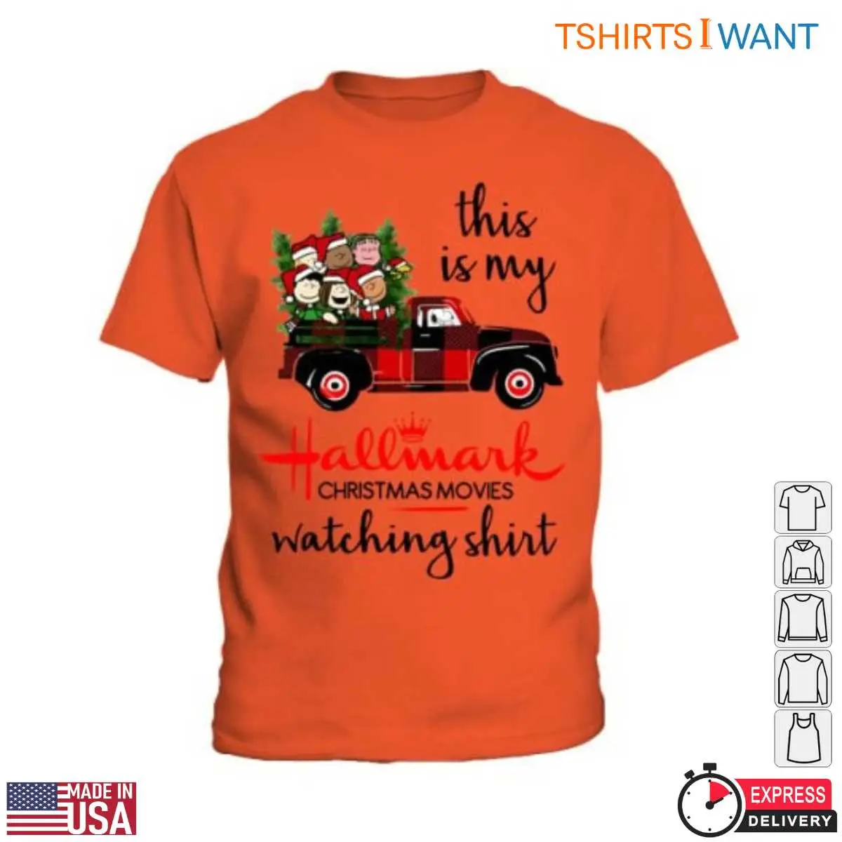 Peanuts Hallmark Christmas T-Shirt - Vintage Truck with Characters and Christmas Tree Design 6 Peanuts Hallmark Christmas T Shirt Vintage Design 6 1.jpg