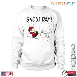 Peanuts Snow Day T-Shirt - Charlie Brown and Snoopy Winter Fun Graphic 8 Peanuts Snow Day Winter Fun Tee 3 1.jpg