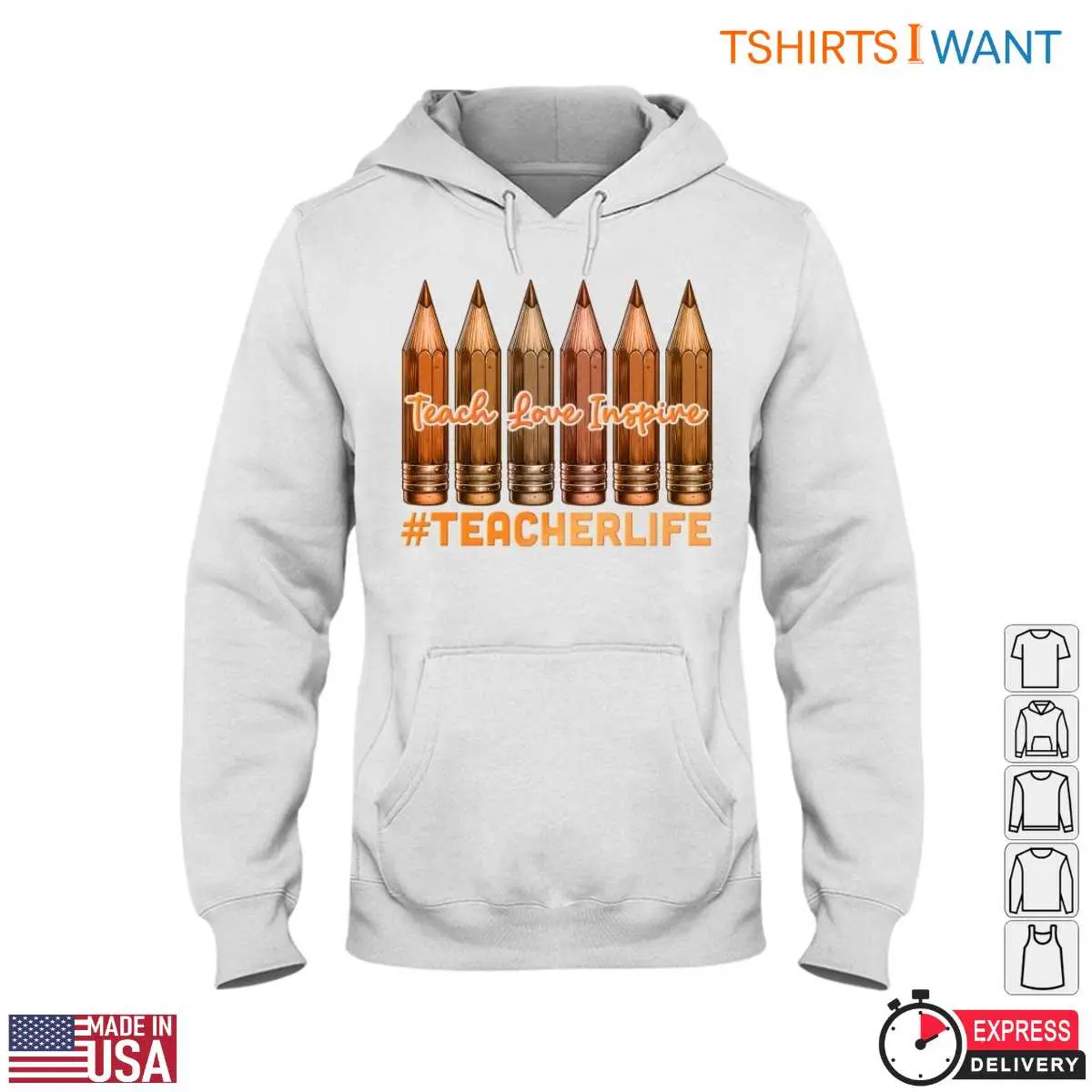 Pencils and Inspirational Teach Love Inspire Design Teacher T Shirt 4 1.jpg