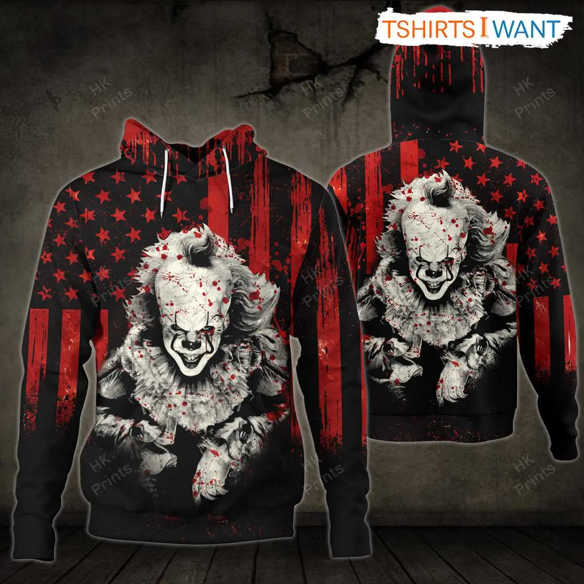 Pennywise Clown Hoodie American Flag Horror Halloween 2 1.jpg
