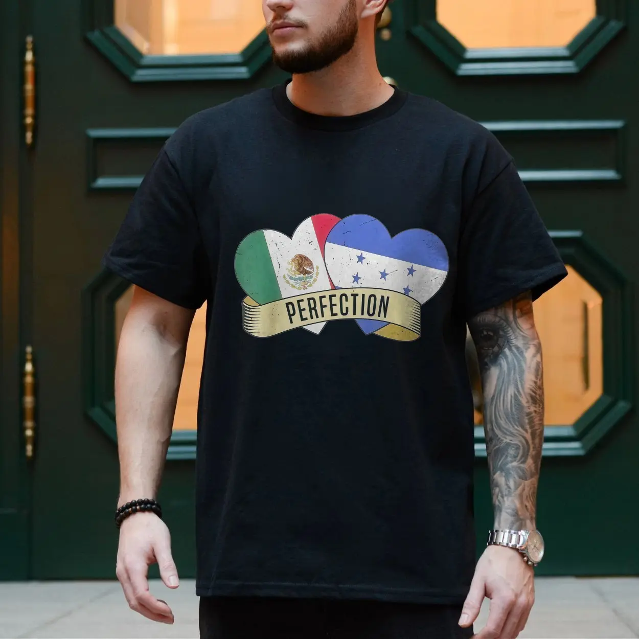 Perfection Mexico and Honduras Flag Heart T Shirt 4 1.jpg