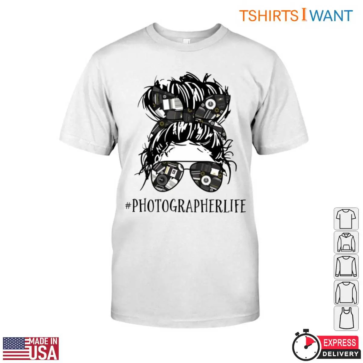 Photography Enthusiast T Shirt Messy Bun Camera 1 1.jpg