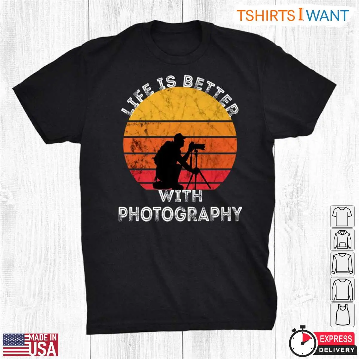 Photography Sunset Shirt Life Is Better with Photography Retro Design 1 1.jpg
