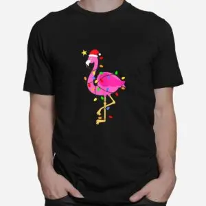 Pink Flamingo Christmas in July Shirt - Funny Santa Hat Tropical Design 6 Pink Flamingo Christmas in July Shirt 2 1.jpg