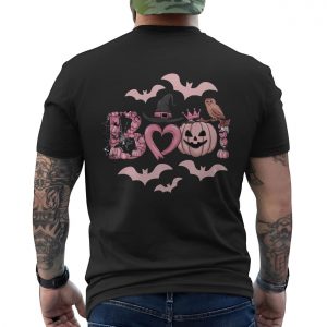 Pink Halloween Boo T Shirt with Pumpkins Witch Hat Bats 6 1.jpg