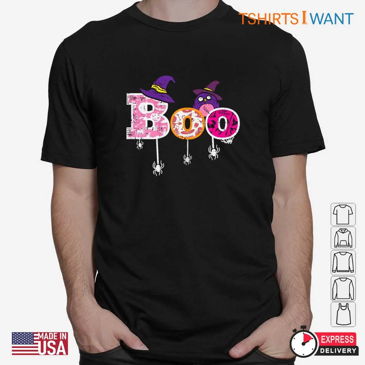 Pink Halloween Shirts: Pink Boo Spider Owl Scary Halloween Costume Tee 10 Pink Halloween Shirts Boo Spider Owl Tee 2