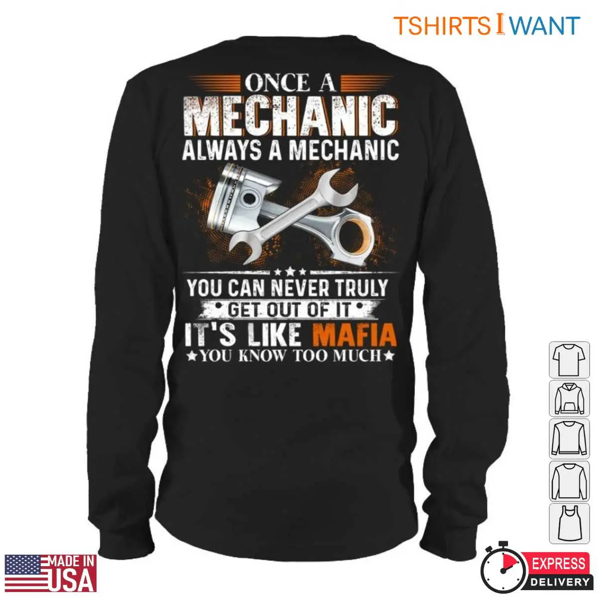 Piston And Wrench T Shirt Mechanic Mafia Humor Tee 3 1.jpg