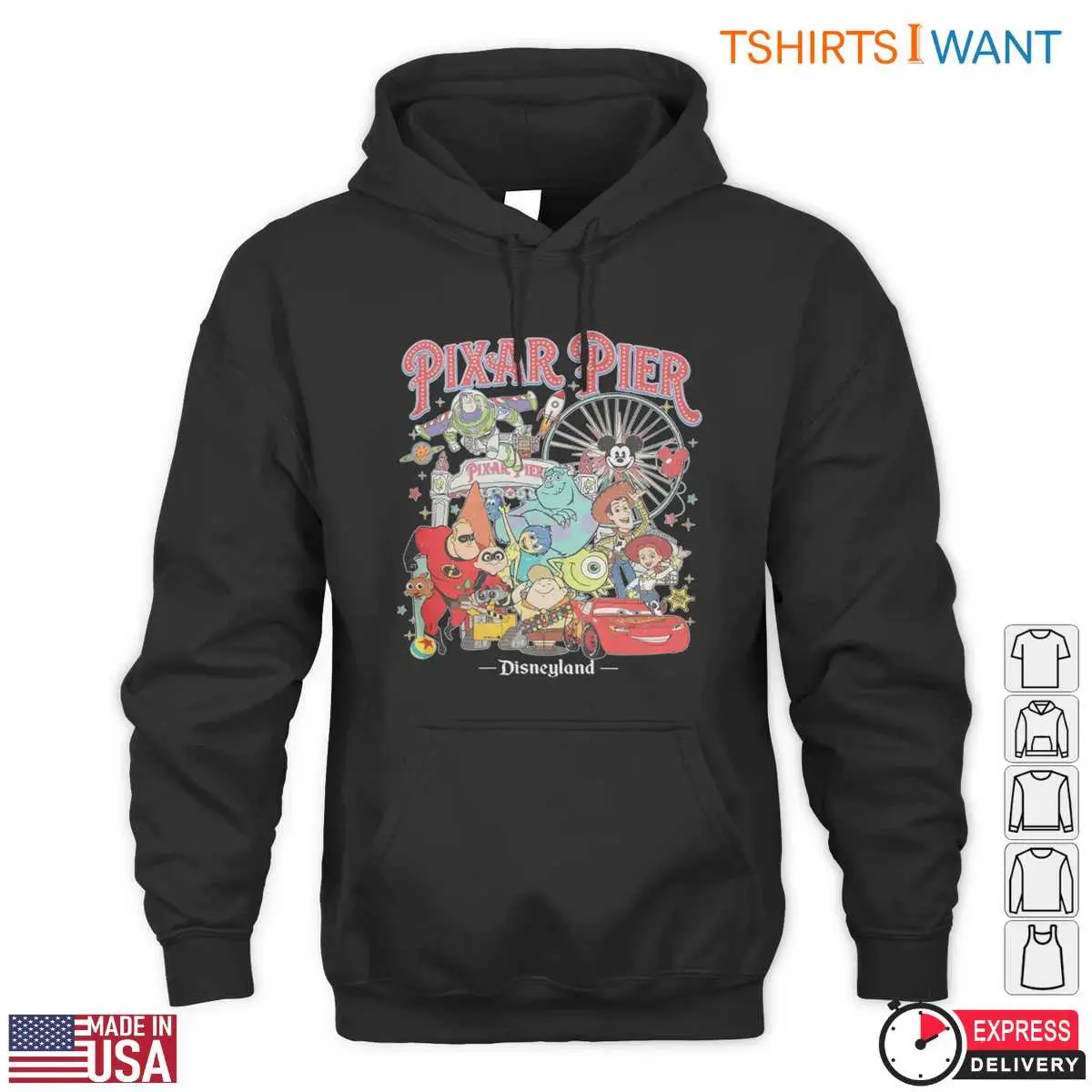 Pixar Pier Disneyland Merchandise T Shirt E28093 Meet Me at Disneyland Vintage Pixar Character Graphic Tee 3.jpg