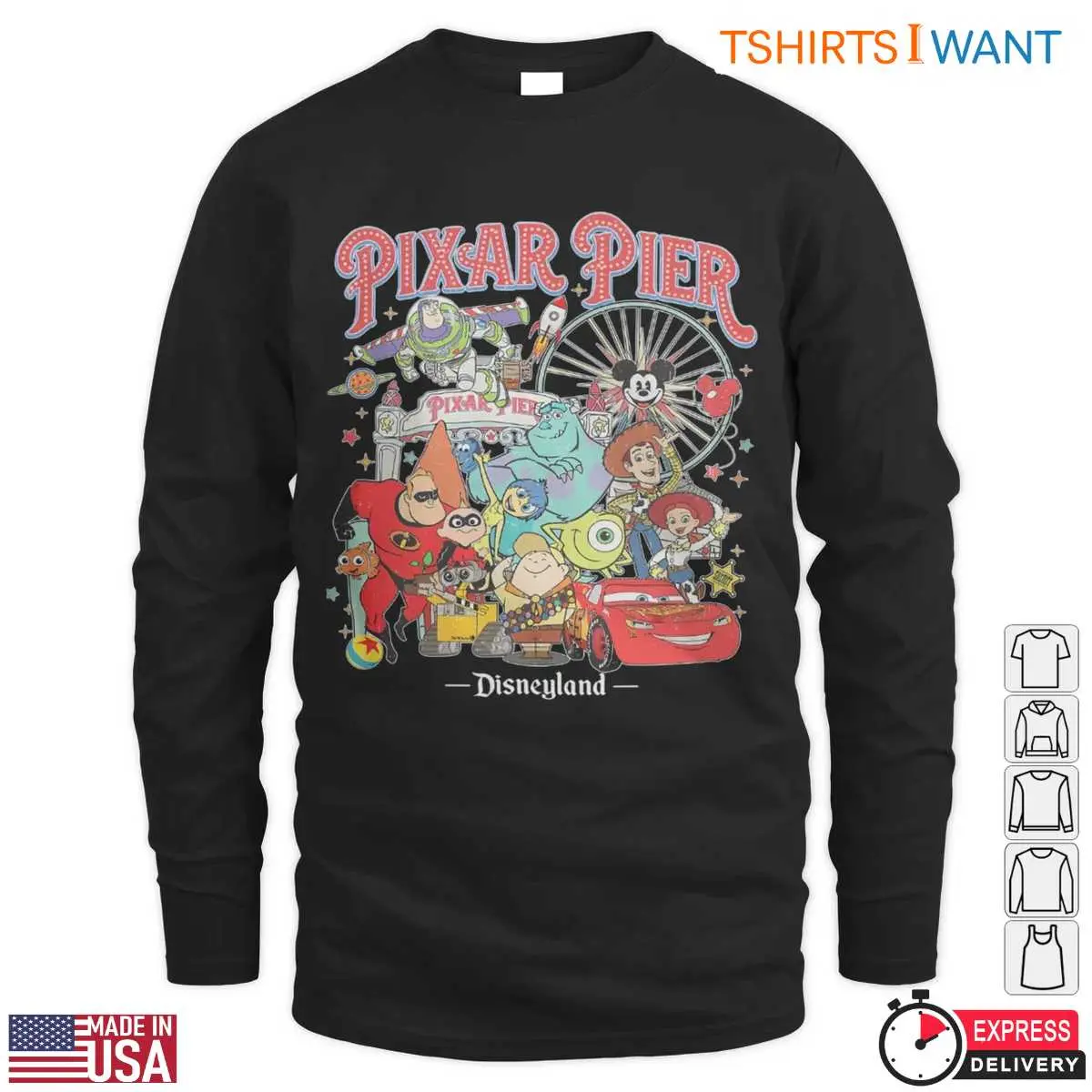 Pixar Pier Disneyland Merchandise T Shirt E28093 Meet Me at Disneyland Vintage Pixar Character Graphic Tee 4.jpg