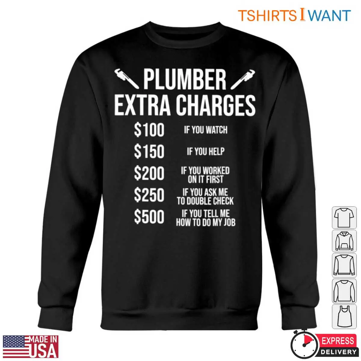 Plumber Charges T Shirt Plumbing Work Fee Humor Tee 5 1.jpg