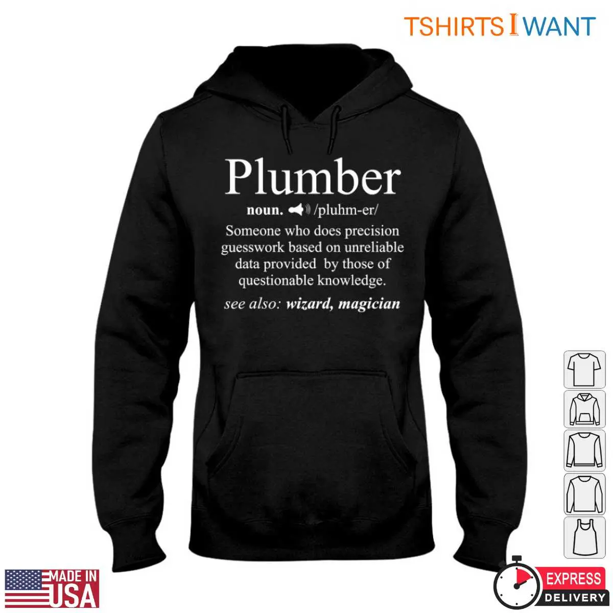 Plumber Definition T-Shirt - Funny Precision Guesswork Humor Tee 13 Plumber Definition T-Shirt Detail View