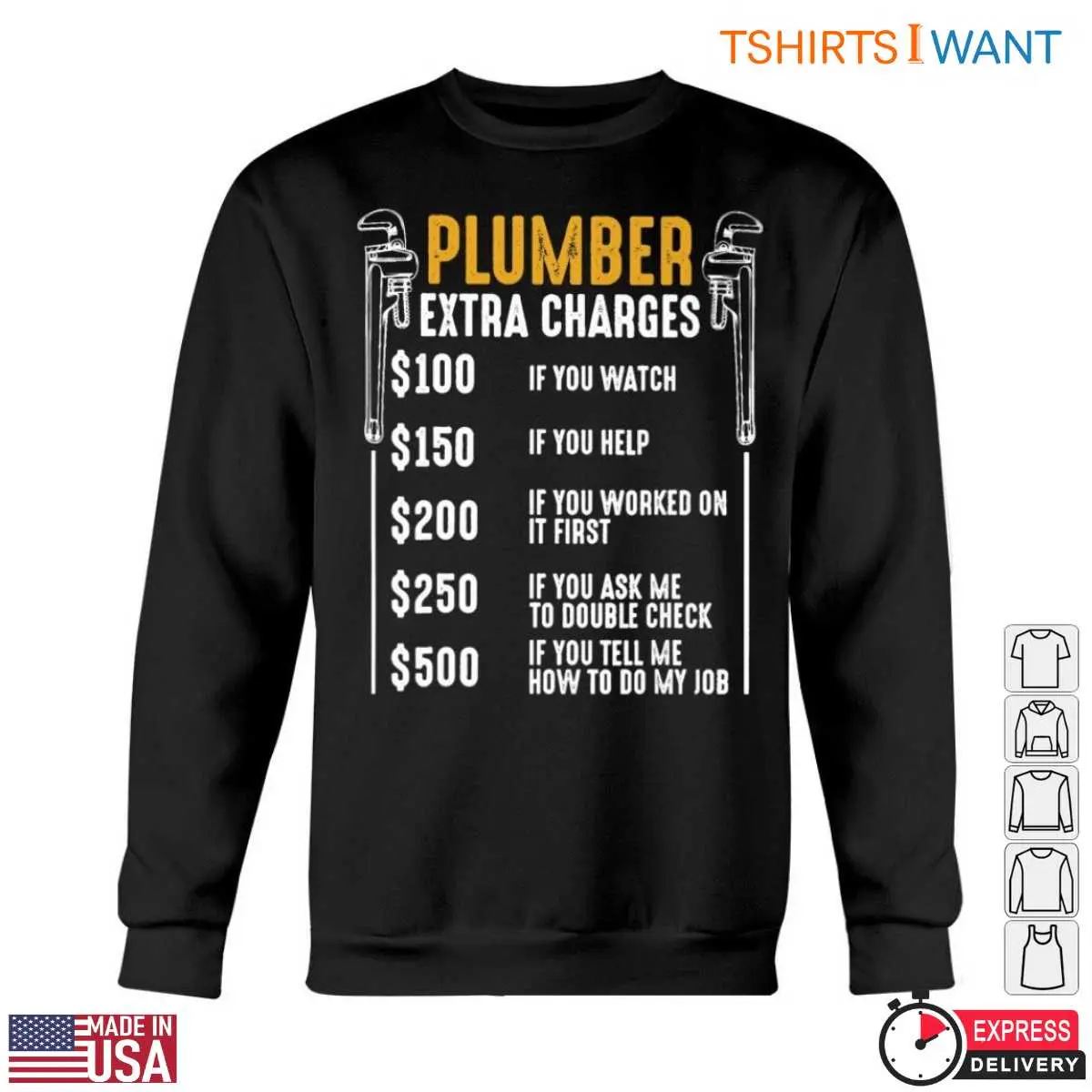 Plumber Extra Charges Funny Design T-Shirt 5 Plumber Extra Charges Funny Design T Shirt 5 1.jpg