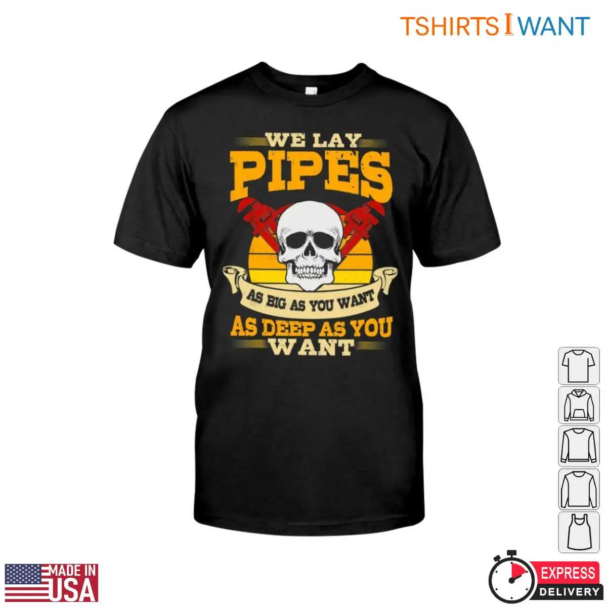 Plumber Skull T-Shirt - We Lay Pipes Graphic Tee 1 Plumber Skull T Shirt We Lay Pipes Graphic Tee 1