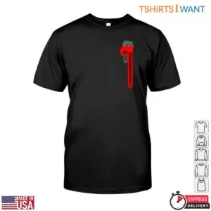 Plumbing Wrench T-Shirt - Red Wrench Graphic Minimalist Design Tee