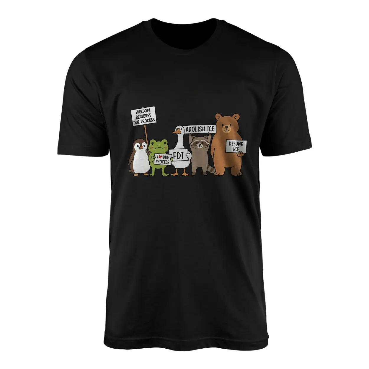 Political Protest T shirt E28093 Cute Animals for Due Process and Abolish ICE Tee 1.jpg