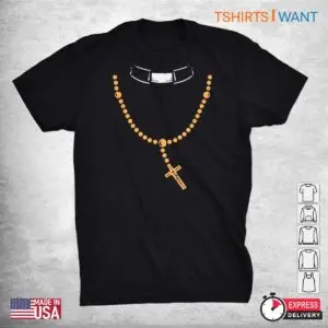 Priest Halloween Costume Funny Rosary Humor Tee 1 1.jpg