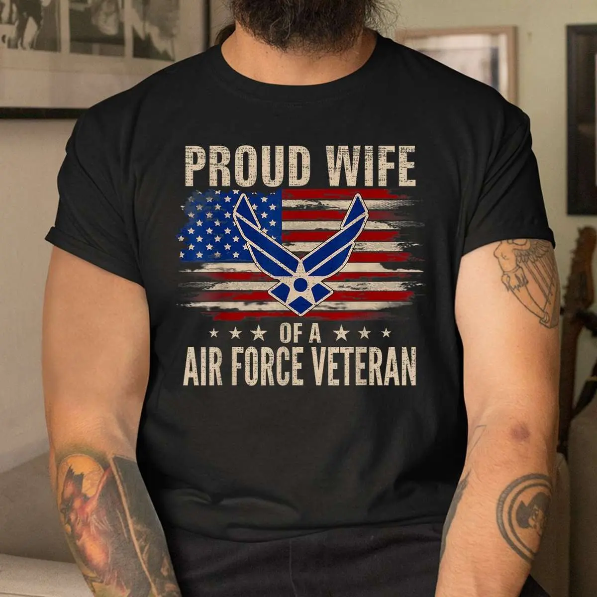 Proud Air Force Veteran Wife Flag T-Shirt 11 Proud Air Force Veteran Wife Flag T Shirt 4